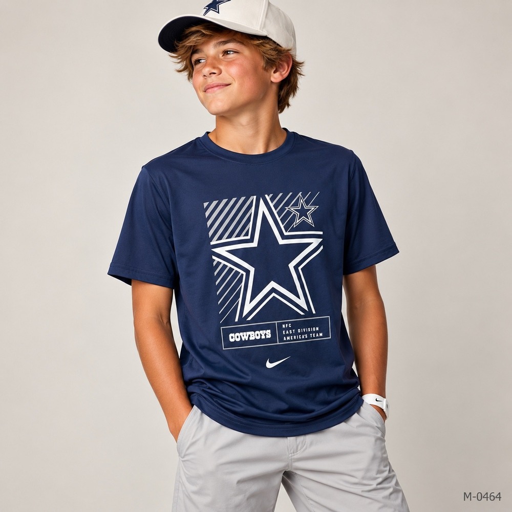 Nike Dallas Cowboys Kids Navy Blue Dri-FIT Graphic T-Shirt Size M 10/12